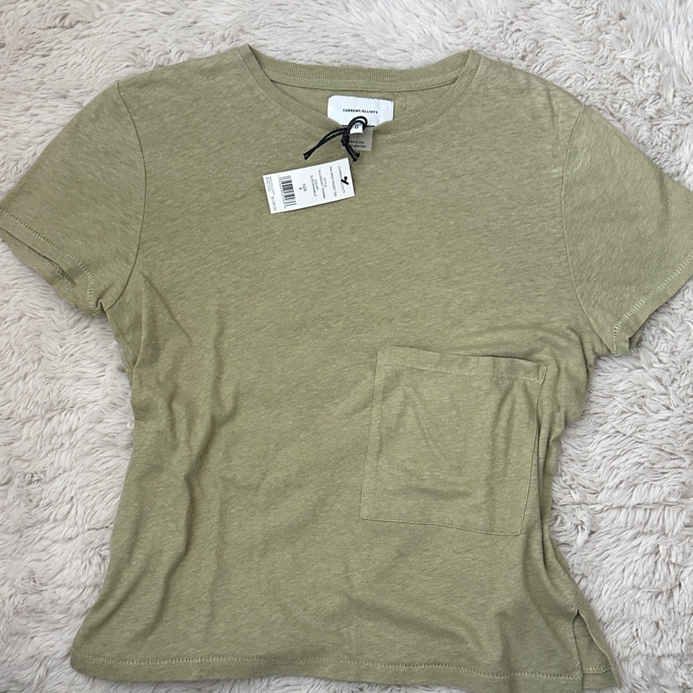 NWT - Current/Elliott  SZ 0 Sage Green women’s  Short Sleeve relaxed fit Tee